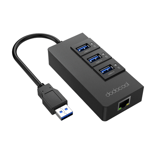 dodocool 3-Port USB 3.0 Hub with LAN