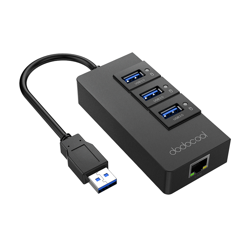 dodocool 3-Port USB 3.0 Hub with LAN